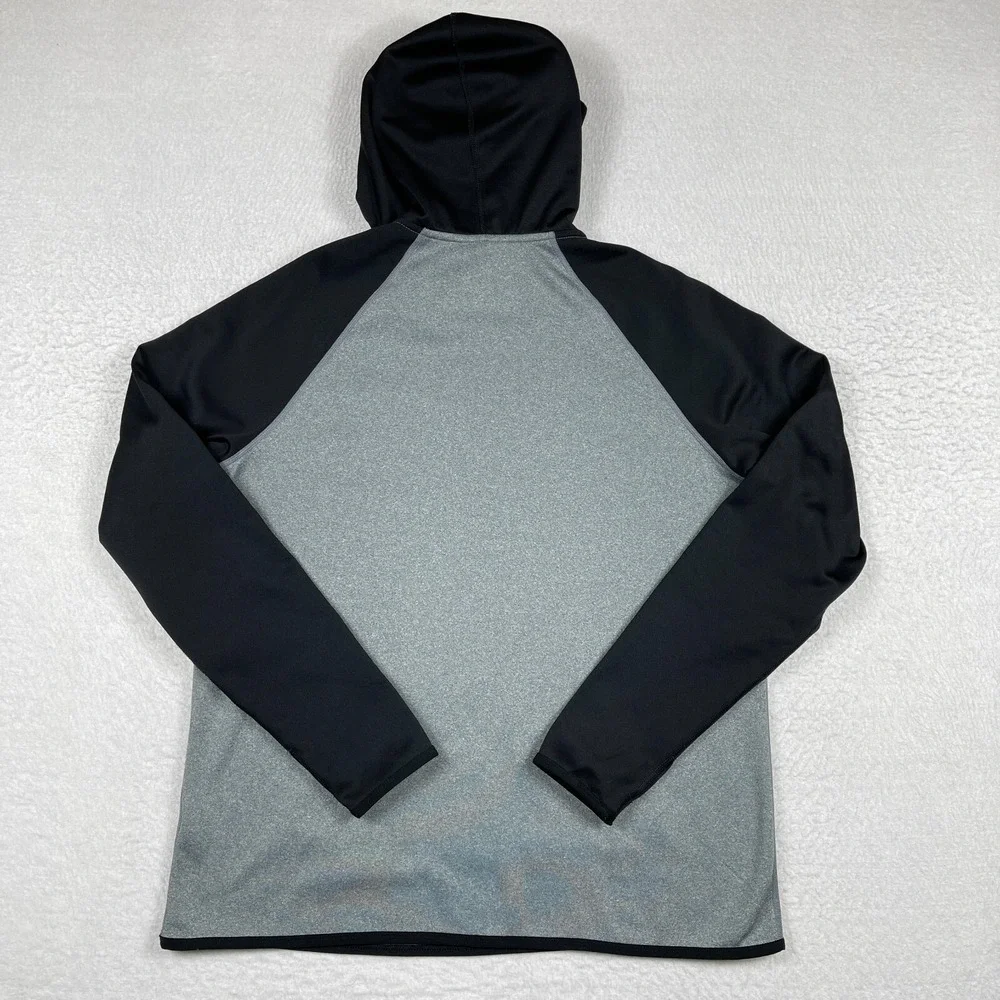 Nike Sweatshirt Womens Large Gray Black Dri Fit Pullover Training Hoodie Casual‎